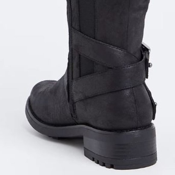 Torrid 7 Black Sweater Trimmed Knee-High Boot WW - Picture 4 of 6